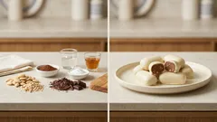 Βενιζελικά Λήμνου στο σπίτι: αμύγδαλο-σοκολάτα με λευκή επικάλυψη βανίλιας