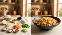 Τηγανητό ρύζι με λαχανικά & αυγά – ιδανικό για το χθεσινό ρύζι