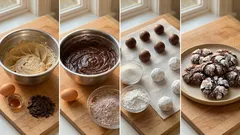 Χιονισμένα σοκολατένια crinkle cookies: αφράτα, με ρωγμές και μαλακό κέντρο