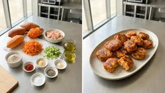 Κοτομπουκιές φούρνου με κιμά κοτόπουλου και γλυκοπατάτα — ζουμερές και ελαφριές