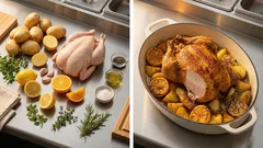 Κοτόπουλο λεμονάτο με πατάτες στο φούρνο: ζουμερό μέσα, τραγανό απ’ έξω