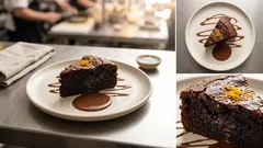 Νηστίσιμο σοκολατένιο κέικ με ταχίνι και πορτοκάλι — υγρό και πλούσιο χωρίς μίξερ