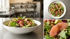 Πράσινη σαλάτα με αβοκάντο, ρόδι και ροζ γκρέιπφρουτ – δροσερή και χορταστική