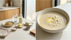 Κρεμώδης ξινός τραχανάς με γάλα, βούτυρο και φέτα — έτοιμος σε 15’