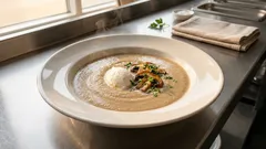 Βελούδινη μανιταρόσουπα χωρίς κρέμα — δένει τέλεια με μια κουταλιά γαλοτύρι