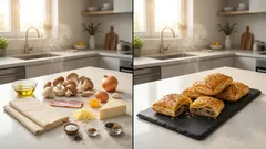 Τραγανά μανιταροπιτάκια με φύλλο κουρού – ζουμερή γέμιση χωρίς υγρά