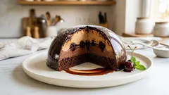 Σοκολατένια τούρτα «βόμβα» με καραμέλα: τραγανό κέλυφος, αφράτες γκανάζ