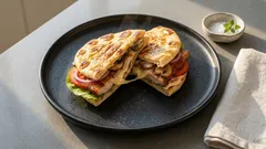 Σκεπαστή πίτα με πανσέτα & γκούντα: τραγανή στην τοστιέρα σε 15’