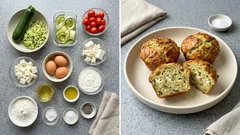 Αλμυρά muffins με κολοκυθάκι και φέτα: αφράτα και ιδανικά για να τα πάρετε μαζί