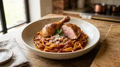 Κοτόπουλο κοκκινιστό με χυλοπίτες στην κατσαρόλα – δεμένη σάλτσα, πάντα πετυχημένο