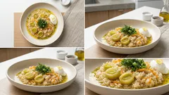 Πρασόρυζο λεμονάτο στην κατσαρόλα: σπυρωτό ρύζι και γλυκά πράσα