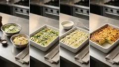 Λαμπριάτικο μπουρέκι χωρίς φύλλο: κολοκυθάκι, πατάτα και φέτα στο ταψί