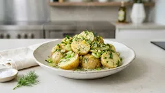 Πατατοσαλάτα με ξινόγαλο και λεμόνι – δροσερή, κρεμώδης και πανεύκολη