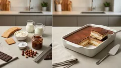 Γλυκό ψυγείου με μπισκότο και πραλίνα: σοκολατένιο, δροσερό και χωρίς ψήσιμο