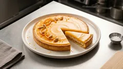 Τάρτα πορτοκαλιού με 3 στρώσεις: τραγανή βάση, αμύγδαλο και βελούδινη κρέμα