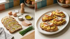 Μπρουσκέτες με scrambled eggs και καπνιστό κοτόπουλο: brunch σε 10 λεπτά