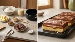 Μπισκότα με καραμέλα γάλακτος και σοκολάτα: καθαρές στρώσεις, κόβονται τέλεια