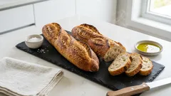 Σπιτικές γαλλικές μπαγκέτες με τραγανή κρούστα — το κόλπο με τον ατμό στον φούρνο