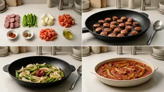 Ζουμερό σπετζοφάι με χωριάτικο λουκάνικο – δένει γρήγορα και μένει πικάντικο