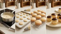 Κοκάκια σπιτικά: αφράτο παντεσπάνι, κρέμα βανίλιας και γυαλιστερή γκανάζ