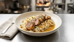 Γρήγορο πιλάφι με ψαρονέφρι και σάλτσα μουστάρδας-μελιού: ζουμερό σε 30 λεπτά