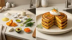 Αλμυρά pancakes χωρίς αυγά με κολοκύθα και άνηθο — αφράτα και εύκολα στο τηγάνι