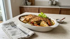 Πρασοσελινόριζα στο φούρνο με κρούστα: μελωμένη μέσα, χρυσαφένια έξω