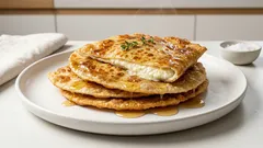 Νεράτες μυζηθρόπιτες Λασιθίου: λεπτές στο τηγάνι, με ξινομυζήθρα και θυμαρίσιο μέλι