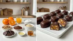 Σοκολατάκια με καρύδι και μανταρίνι: αρωματικά, σαν κροκάν, με επικάλυψη κουβερτούρας