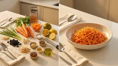 Καροτοσαλάτα με ντρέσινγκ εσπεριδοειδών: τραγανή, δροσερή και έτοιμη σε 10’