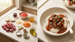 Μοσχάρι κοκκινιστό κατσαρόλας που λιώνει: σωστό ρόδισμα και σάλτσα που δένει