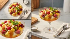 Φρουτοσαλάτα «Royal» με χυμό πορτοκαλιού & κονιάκ – δροσερή, χωρίς ψήσιμο