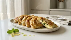 Γκιουζλεμέδες με φέτα και δυόσμο: λεπτό, τραγανό φύλλο στο τηγάνι