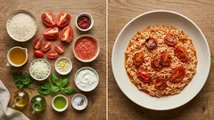 Ντοματόρυζο κατσαρόλας που «μελώνει» — το κόλπο για ρύζι al dente χωρίς να λασπώσει