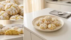 Ραγισμένα μπισκότα λεμονιού: αφράτα μέσα, με ωραίες «ρωγμές» όπως στη φωτογραφία