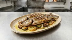 Μπριάμ πρώτα, λαβράκι μετά: ταψί φούρνου με λεμονάτο λαδολέμονο