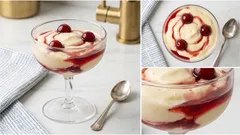 Παγωτό κεράσι χωρίς παγωτομηχανή: κρεμώδες, με όμορφα «νερά» σε κάθε μπουκιά