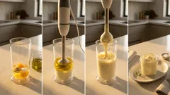 Σπιτική μαγιονέζα σε 2 λεπτά με ραβδομπλέντερ — πηχτή και σταθερή κάθε φορά