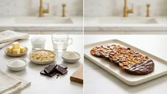 Τραγανές φλωρεντίνες αμυγδάλου με σοκολάτα – βγαίνουν ομοιόμορφες και κρατάνε το «κρακ»