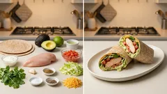 Καλοκαιρινή τορτίγια με κοτοσαλάτα αβοκάντο – δροσερό wrap για γραφείο ή σχολείο