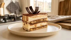 Τούρτα τιραμισού με dulce de leche: καραμελένια, χωρίς ψήσιμο και κόβεται τέλεια