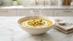 Λεμονάτη ρεβιθόσουπα στη χύτρα: χυλωμένη, χωρίς να λιώνουν τα ρεβύθια