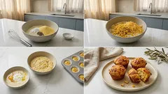 Μάφινς καλαμποκιού με τσένταρ: αφράτα, γλυκοαλμυρά και σε ένα μπολ