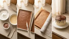 Κάθετη τούρτα σοκολάτας με φράουλα: το κόψιμο που εντυπωσιάζει