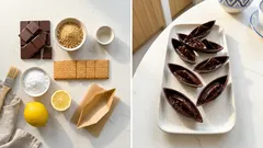 Σοκολατένια χριστουγεννιάτικα καραβάκια χωρίς φούρνο – με λεμονάτο γλάσο «χιόνι»