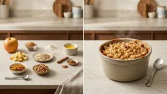 Ατομικό crumble μήλου σε φλιτζάνι – ζεστό γλυκό σε λίγα λεπτά