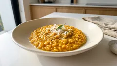 Κρεμώδες ριζότο κολοκύθας: βελούδινο αποτέλεσμα με ζεστό ζωμό