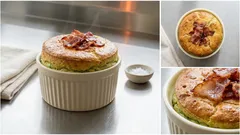 Σουφλέ κολοκυθιού με μπέικον και γκούντα: αφράτο και σταθερό στο φούσκωμα