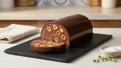 Κορμός σοκολάτας με φουντούκια: γλυκό ψυγείου που κόβεται σε τέλειες φέτες