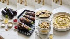 Baba Ganoush στο σπίτι: καπνιστή μελιτζάνα με ταχίνι, ρόδι και λίγο τσίλι